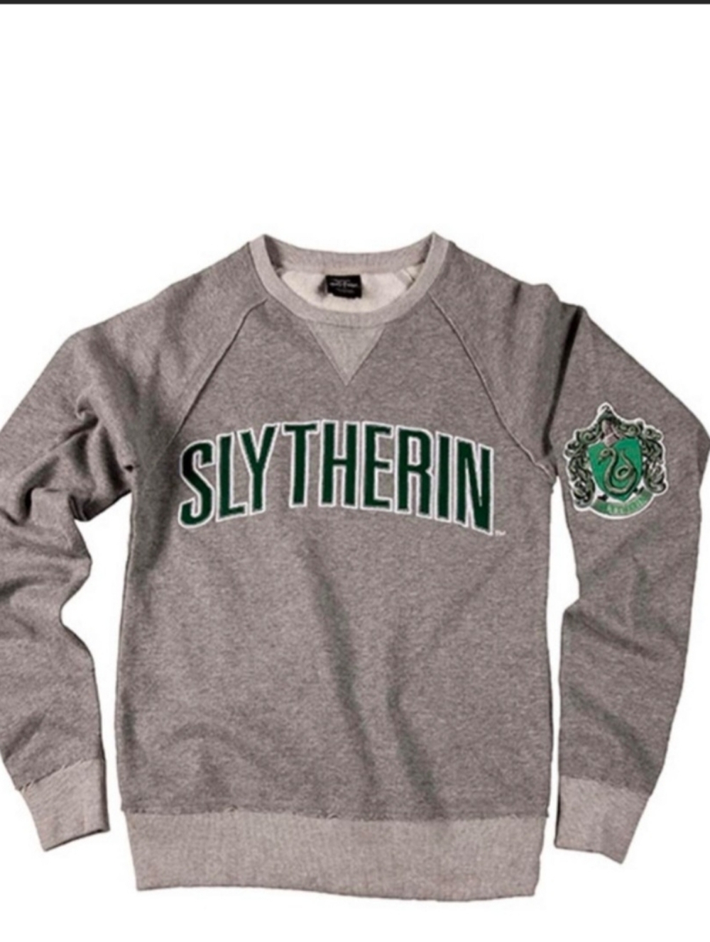 Wizarding World of Harry Potter SLYTHERIN Grey Sweater Size XL